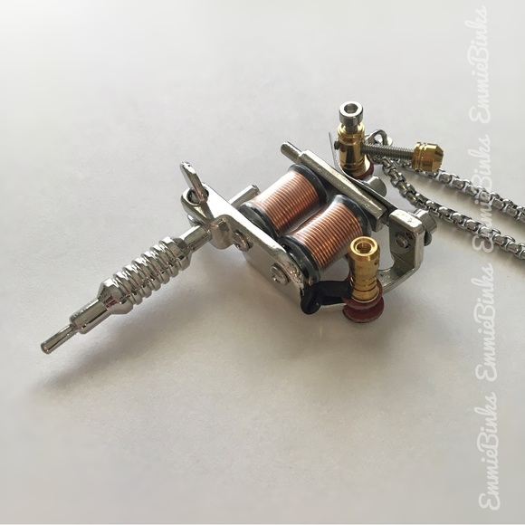 New Stainless Steel Dimensional Tattoo Machine Pendant Necklace | Tattoo Machine - Picture 11 of 15